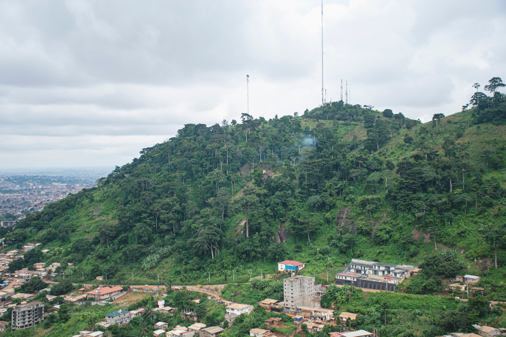 view from the top of the febe mountain at Yaounde