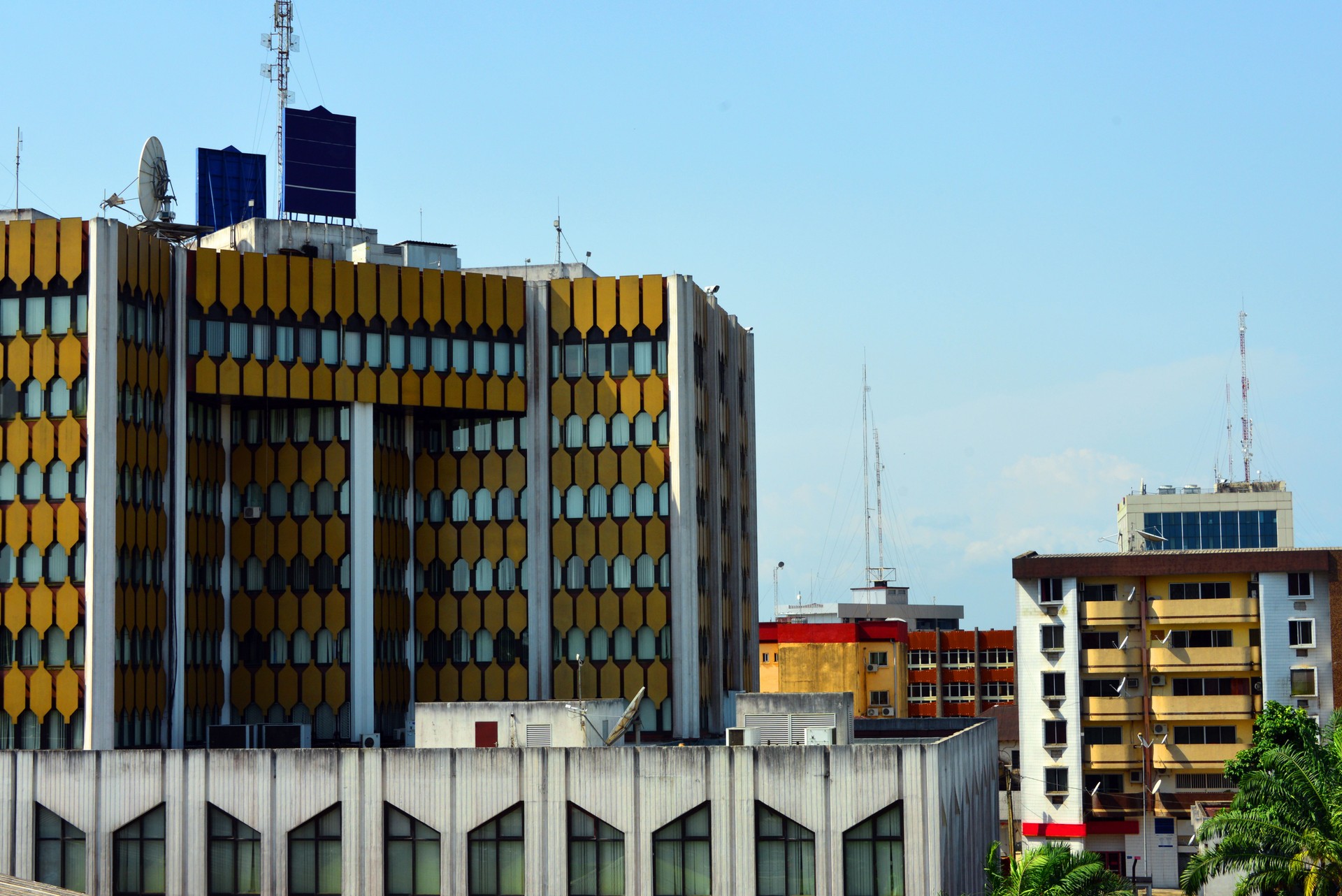 Douala, Cameroon: business district buildings